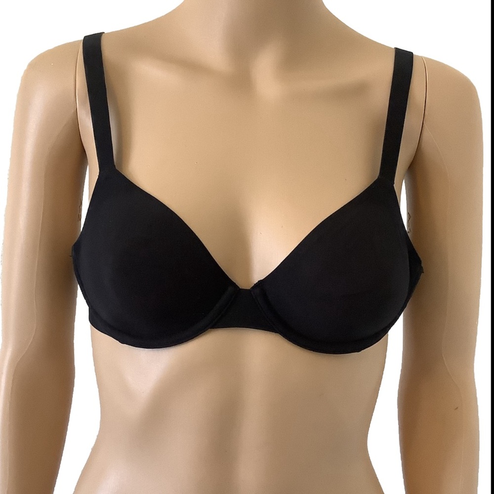 bras 34A SKIMS Kim Kardashian WOMENS UNDERWIRED BR-UWR-0093 onyx color sheer